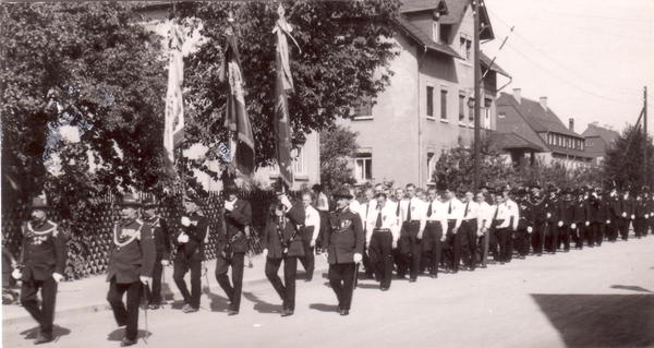 Historisches Bild vom Schützenmarsch 1934